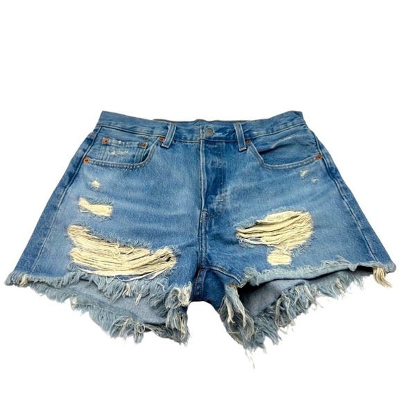 Levi’s Premium 501 Denim Cut Off Jean Shorts - Picture 1 of 15